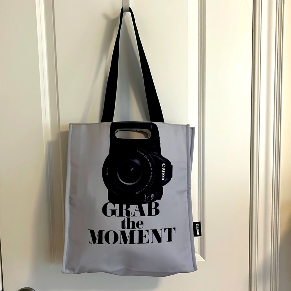 Canon camera graphic tote